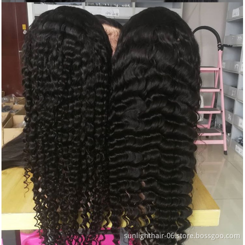 Wigs Indian  Virgin Human Hair Deep Curly Lace Front Human Hair Wigs For Women  Brazilian virgin Hair 13x4 Lace front wigs